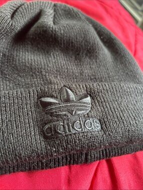 adidas Black Trefoil Ribbed Cuff Beanie